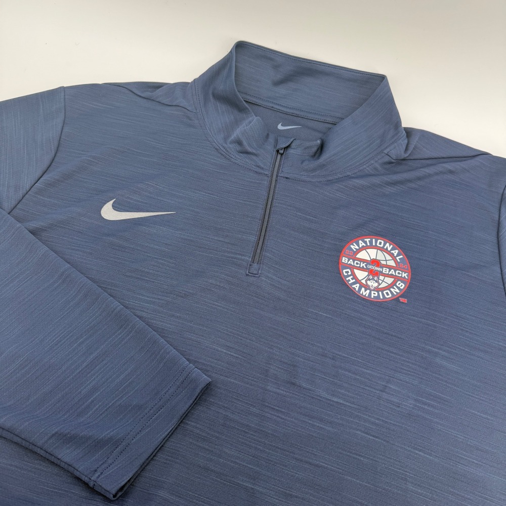 Nike UConn Huskies Back to Back National Champions 2023 2024 Dri-Fit 1/4 Zip XXL